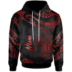 Niue Polynesian Hoodie - Poly Tattoo Red Version