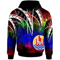 Tahiti Hoodie - Tropical Leaf Rainbow Color