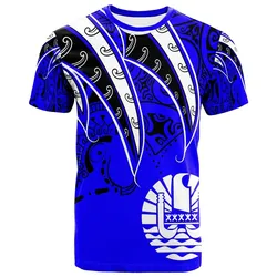 Tahiti T shirt - Tropical Leaf Blue Color