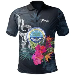 Federated States of Micronesia Polo Shirt - Tropical Flower