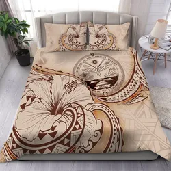 Marshall Islands Bedding Set - Hibiscus Flower Vintage Style