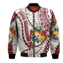 Tonga Emancipation Day Bomber Jacket Kupesi Pattern No.2 White LT9