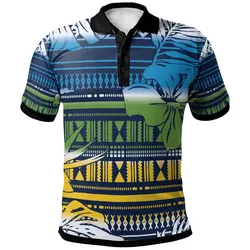 Polynesian Polo Shirt - Hibiscus Flower Tribal Fabric