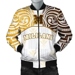 hawaiiMens Bomber Jacket - Kanaka Mililani High School Mens Bomber Jacket Demodern Style AH