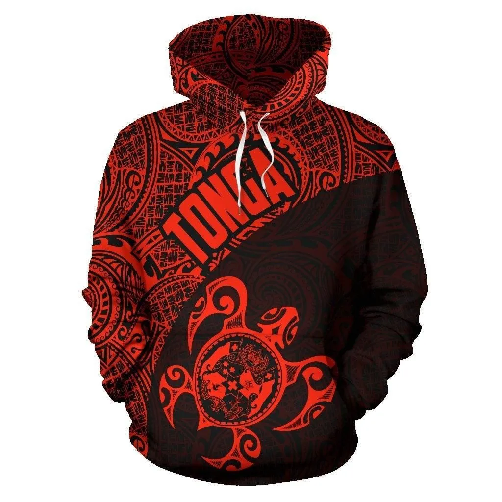 Tonga Hoodie - Tonga Coat of Arms In Turtle Polynesian Tattoo 010