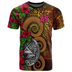 American Samoa Polynesian T-Shirt - Hibiscus Vintage - BN12