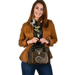 Samoa Custom Personalised Shoulder Handbag - Polynesian Boar Tusk