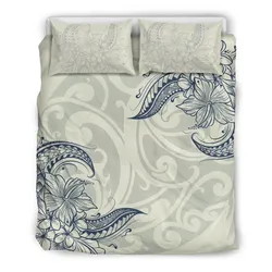 Hawaiian Hibiscus Plumeria Polynesian Bedding Set