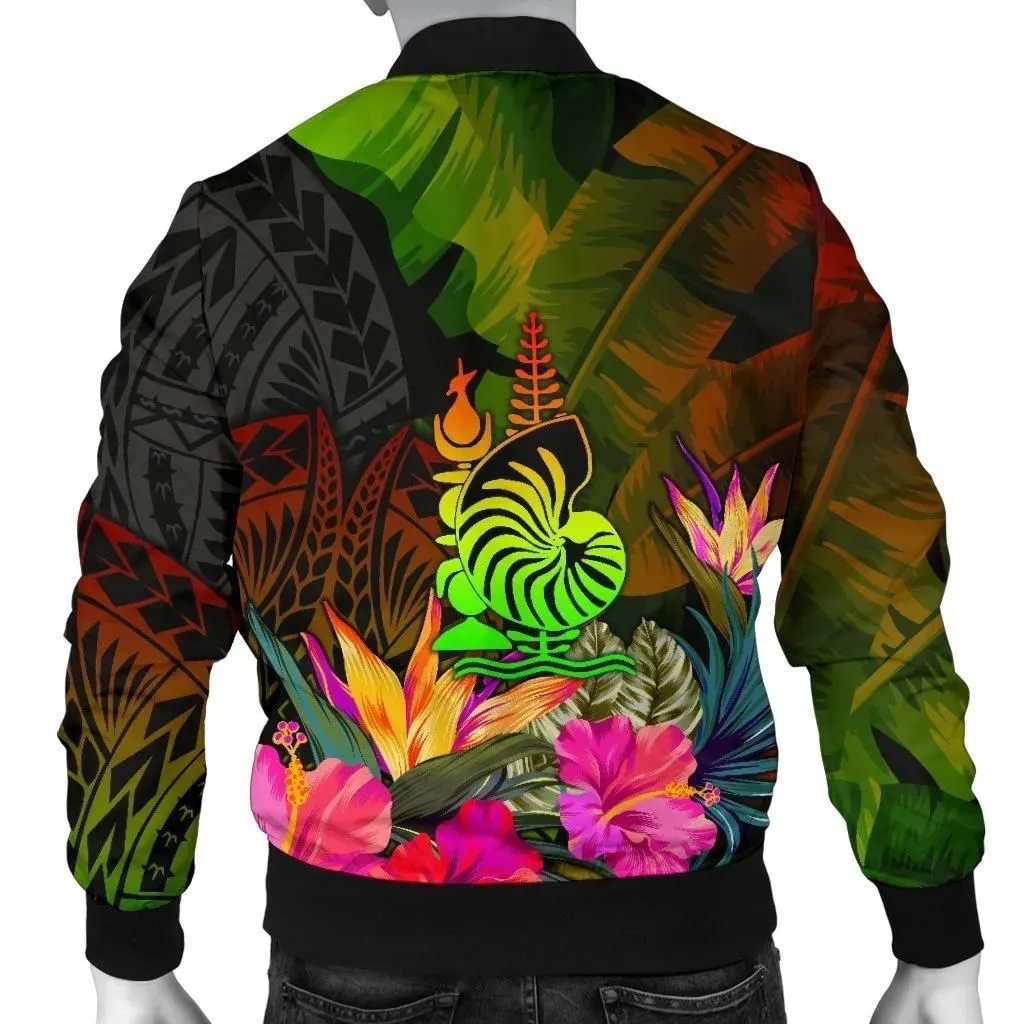 FamilyGater Jacket - Bomber Jacket New Caledonia Polynesian Personalised Hibiscus and Banana Leaves - BN15
