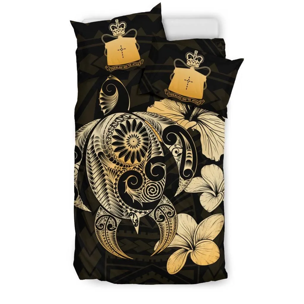 FamilyGater Bedding Set - Cover and Pillow Cases Tokelau Hibiscus Plumeria Mix Polynesian Turtle J1