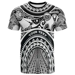 Hawaii Custom Personalised T-Shirt - Coat of Arm Hawaii & Polynesian Patterns Maui Tattoo
