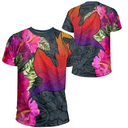 Hawaii Polynesian Hibiscus Shark T-shirt - AH - Rock Style