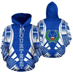 Pohnpei All Over Custom Personalised Hoodie - Blue Tattoo Style