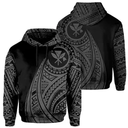 Hawaii Kanaka Polynesian Tattoo Style Grey Ah Unisex 3D Hoodie All Over Print Hkiao