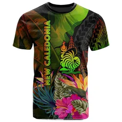 New Caledonia Polynesian T-Shirt - Hibiscus and Banana Leaves
