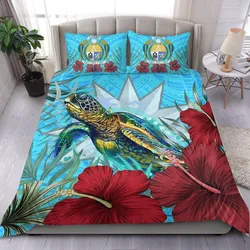 Alohawaii Bedding Set - Nauru Turtle Hibiscus Ocean Bedding Set A95