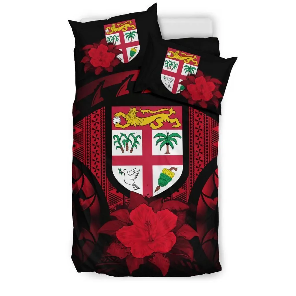 Fiji Red Hibiscus Bedding Set