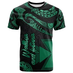 Wallis and Futuna Polynesian T-Shirt - Poly Tattoo Green Version