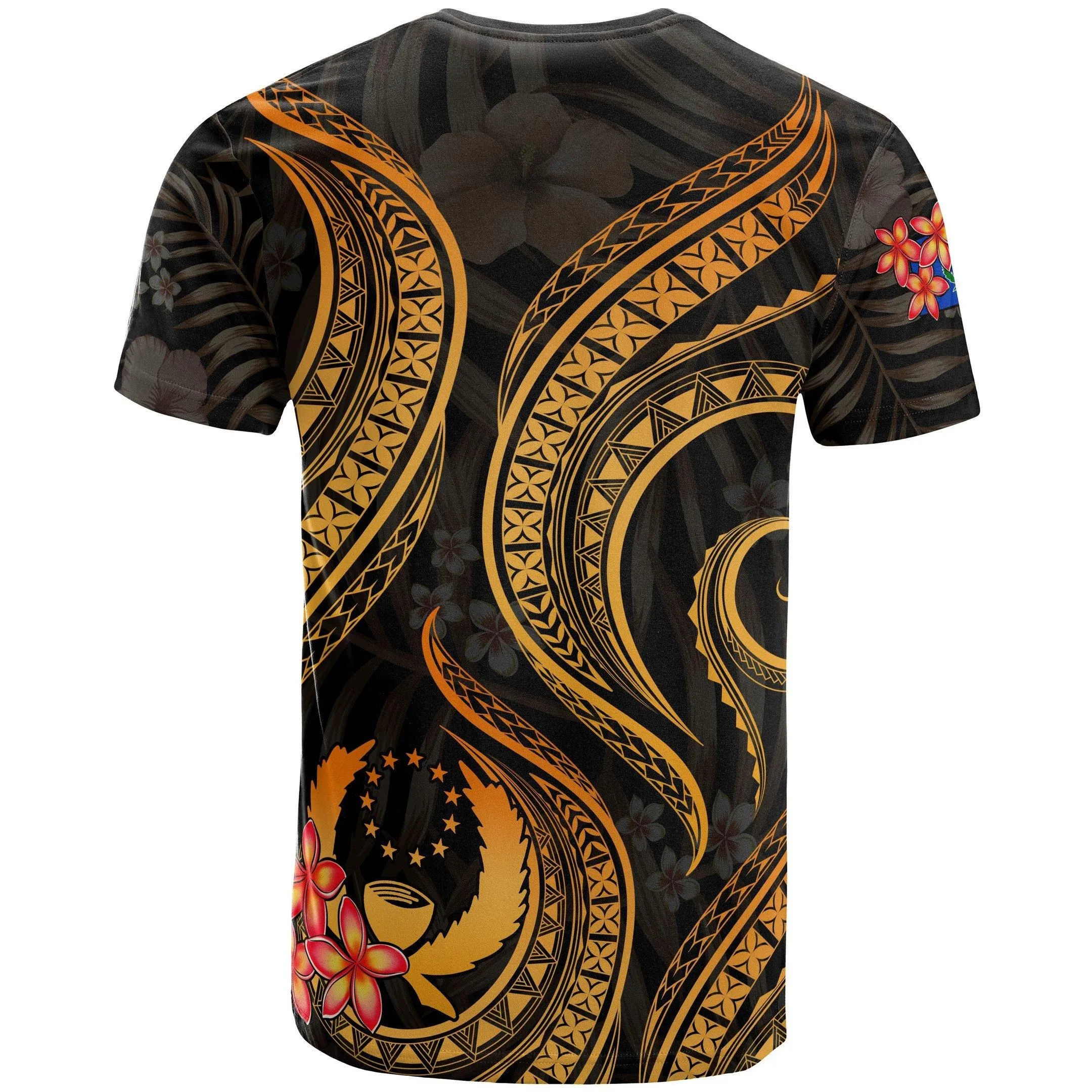 Alohawaii T-Shirt - Tee Pohnpei Micronesian - Gold Plumeria - BN11