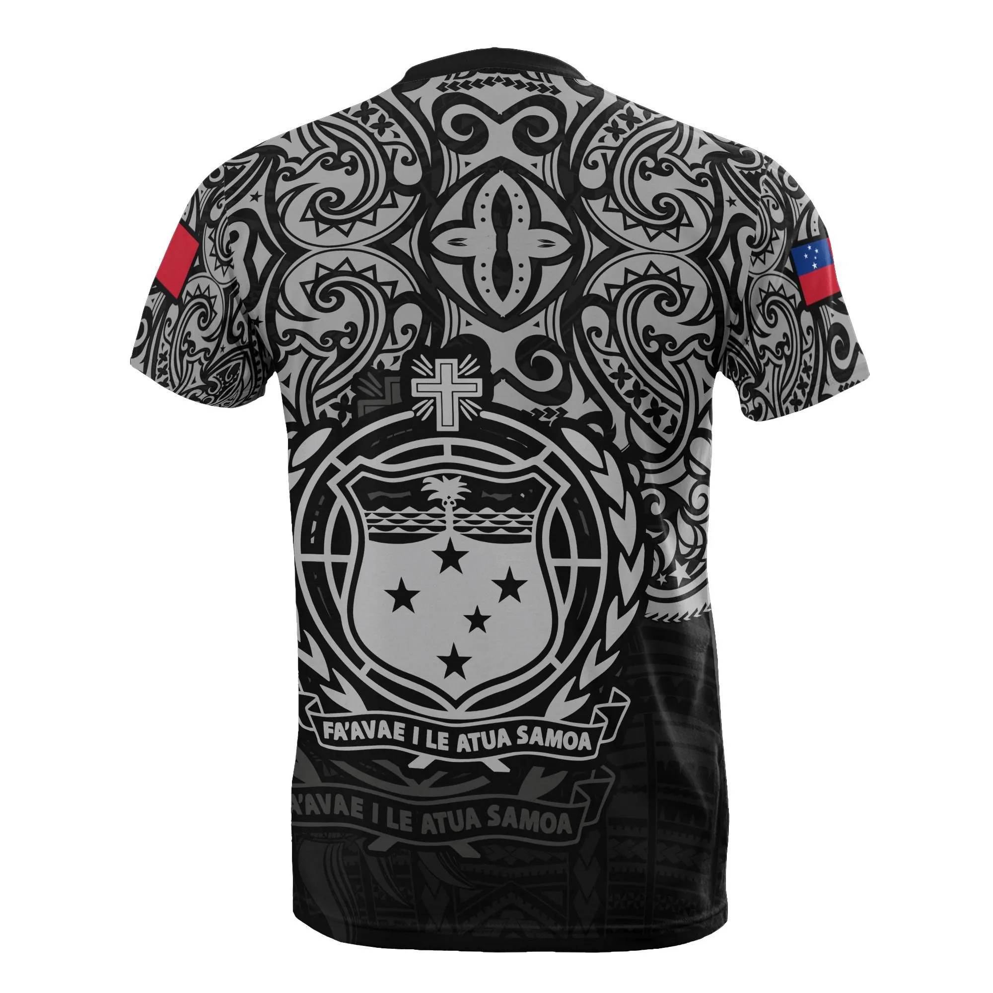 Samoa Pride T shirt - Samoa Flag Coat Of Arms Polynesian Tattoo