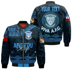 Personalised Tonga Apifoou College Bomber Jacket Viva AFC - Black LT7