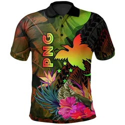 Alohawaii Shirt - Polo Shirt Papua New Guinea Polynesian Hibiscus and Banana Leaves - BN15