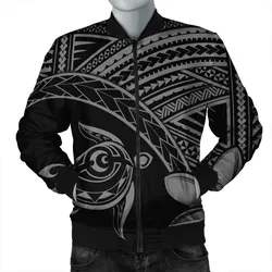 Alohawaii Jacket - Hawaiian Turtle Plumeria Kakau Polynesian Quilt Bomber Jacket Neo Gray AH - J0R