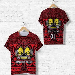 (Custom Personalised) Marquesas Islands T Shirt Marquesan Tattoo Simple Style - Red LT8