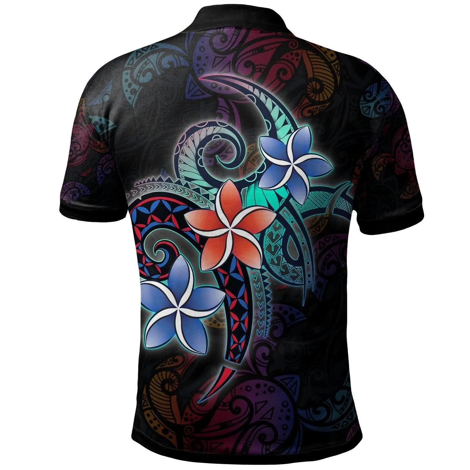 American Samoa Polo Shirt - Plumeria Flowers Style