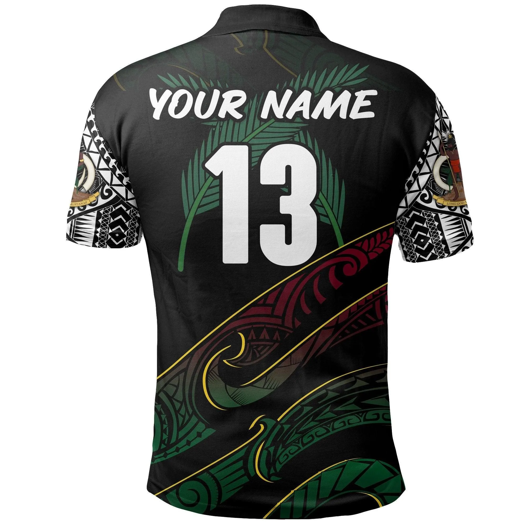 (Custom Personalised) Vanuatu Rugby Polo Shirt Tuskers