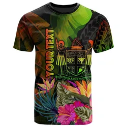 Fiji Polynesian Personalised T-Shirt -Hibiscus and Banana Leaves