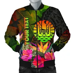 FamilyGater Jacket - Bomber Jacket Tahiti Polynesian Personalised - Hibiscus and Banana Leaves - BN15