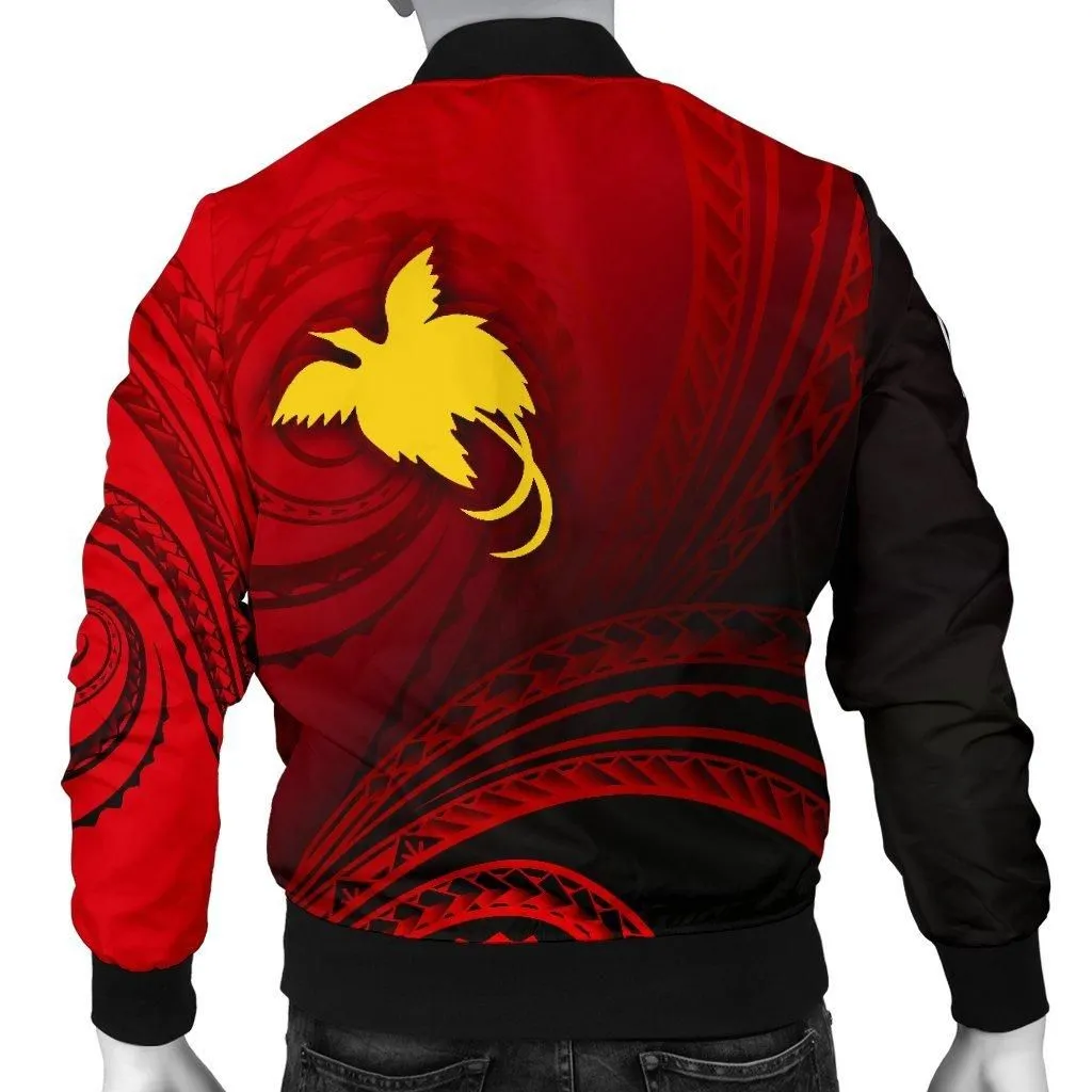 Papua New Guinea Mens Bomber Jacket - Raggiana Bird of Paradise Polynesian Patterns