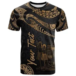 Fiji Polynesian Custom Personalised T-Shirt - Poly Tattoo Gold Version