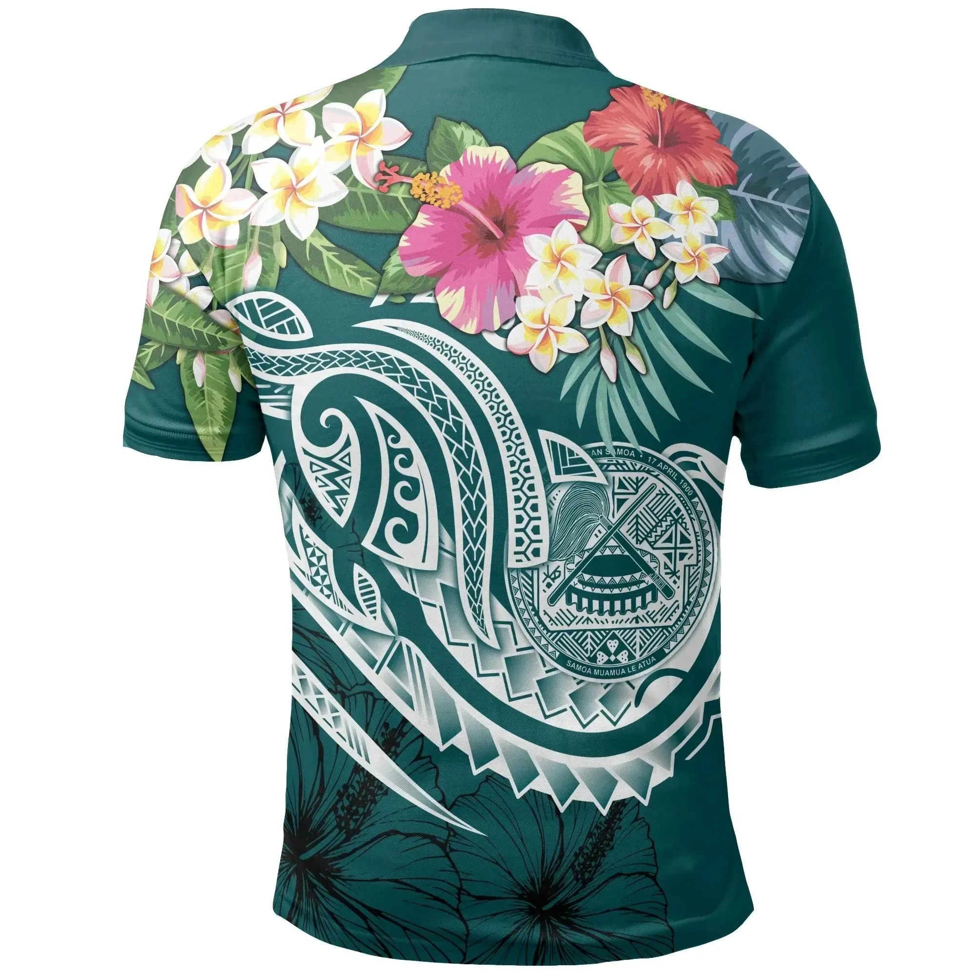 Alohawaii Shirt - Polo Shirt American Samoa Polynesian Summer Plumeria - BN15