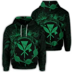 Alohawaii Hoodie - Hawaiian Kanaka Turtle Hibiscus Polynesian Hoodie - Anthea Style Green - AH - J4R