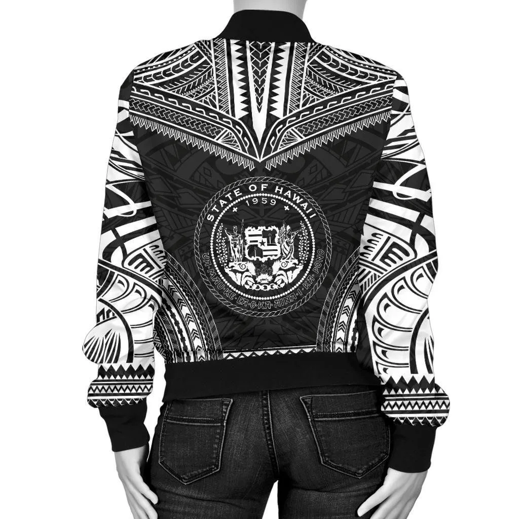 Hawaii Polynesian Chief Women'S Bomber Jacket - Black Version - Bn10