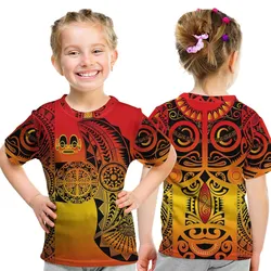 Marquesas Islands T Shirt KID Marquesan Tattoo Original Style - Gradient Red LT8