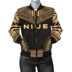 FamilyGater Jacket - Bomber Jacket Niue Polynesian Chief - Gold Version - Bn10