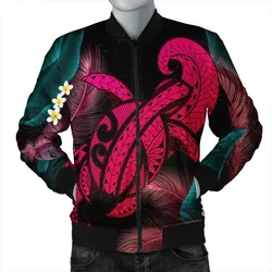 Hawaii Turtle Polynesian Tropical Bomber Jacket - Ghia Style Pink