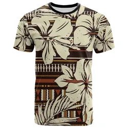 Polynesian Shirt - Hibiscus Flower Tribal Fabric Wallpaper