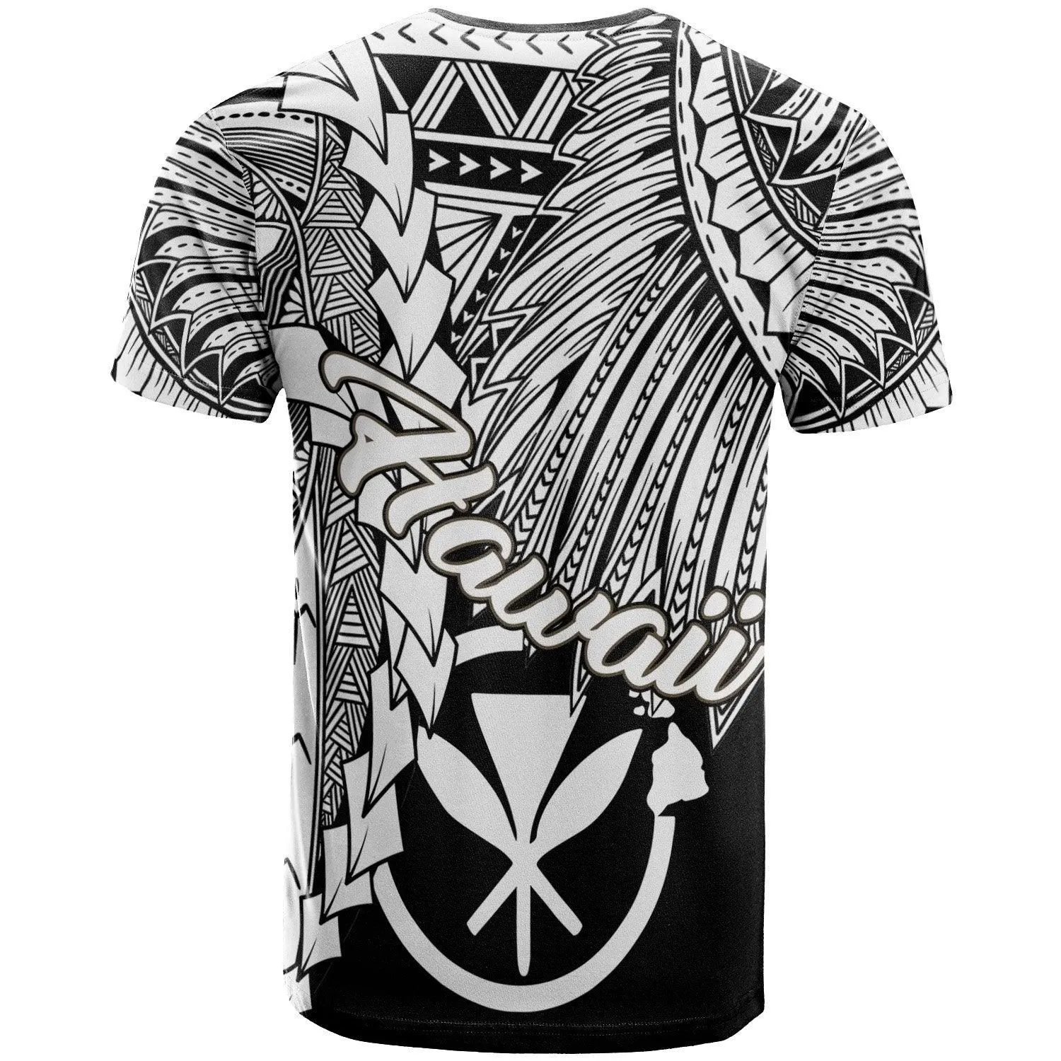 Hawaii Polynesian T-Shirt - Tribal Wave Tattoo White