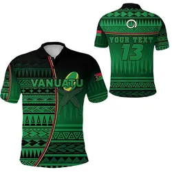 (Custom Personalised) Vanuatu Rugby Polo Shirt Impressive Version - Custom Text and Number