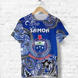 (Custom Personalised) Samoa Manu T Shirt Rugby Unique Style - Blue White LT8