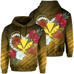 Alohawaii Hoodie - Kanaka Manta Ray Plumeria Heart Polynesian Hoodie - Sea Flower - AH JW