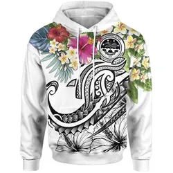 FSM Polynesian Hoodie - Summer Plumeria (White)