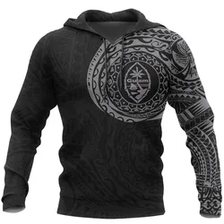 Guam Hoodie - Guam Coat of Arms Polynesian Tattoo Style Special Version