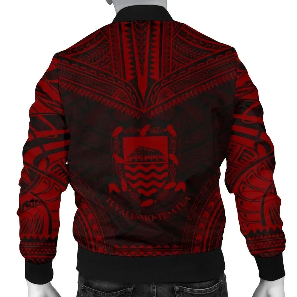 Tuvalu Polynesian Chief Men's Bomber Jacket - Red Version - Bn10