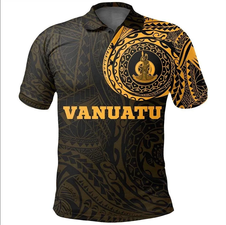 Vanuatu Province Polo Shirt Vanuatu Vanuatu Coat Of Arms Polynesian Tattoo LT9