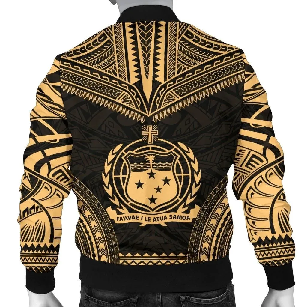 FamilyGater Jacket - Bomber Jacket Samoa Polynesian Chief - Gold Version - Bn10